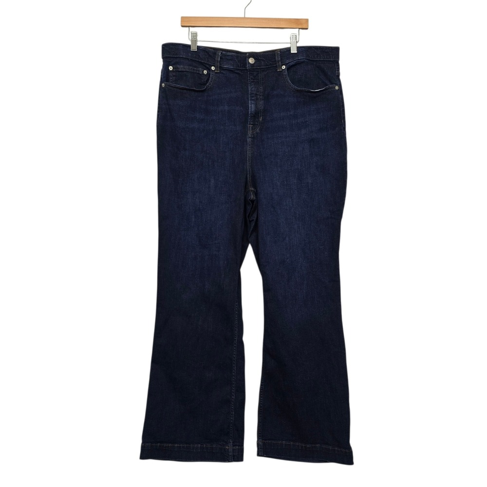 Spanx Flare Jeans Dark Wash Indigo High Rise Shaping Denim‎ Plus Size 24